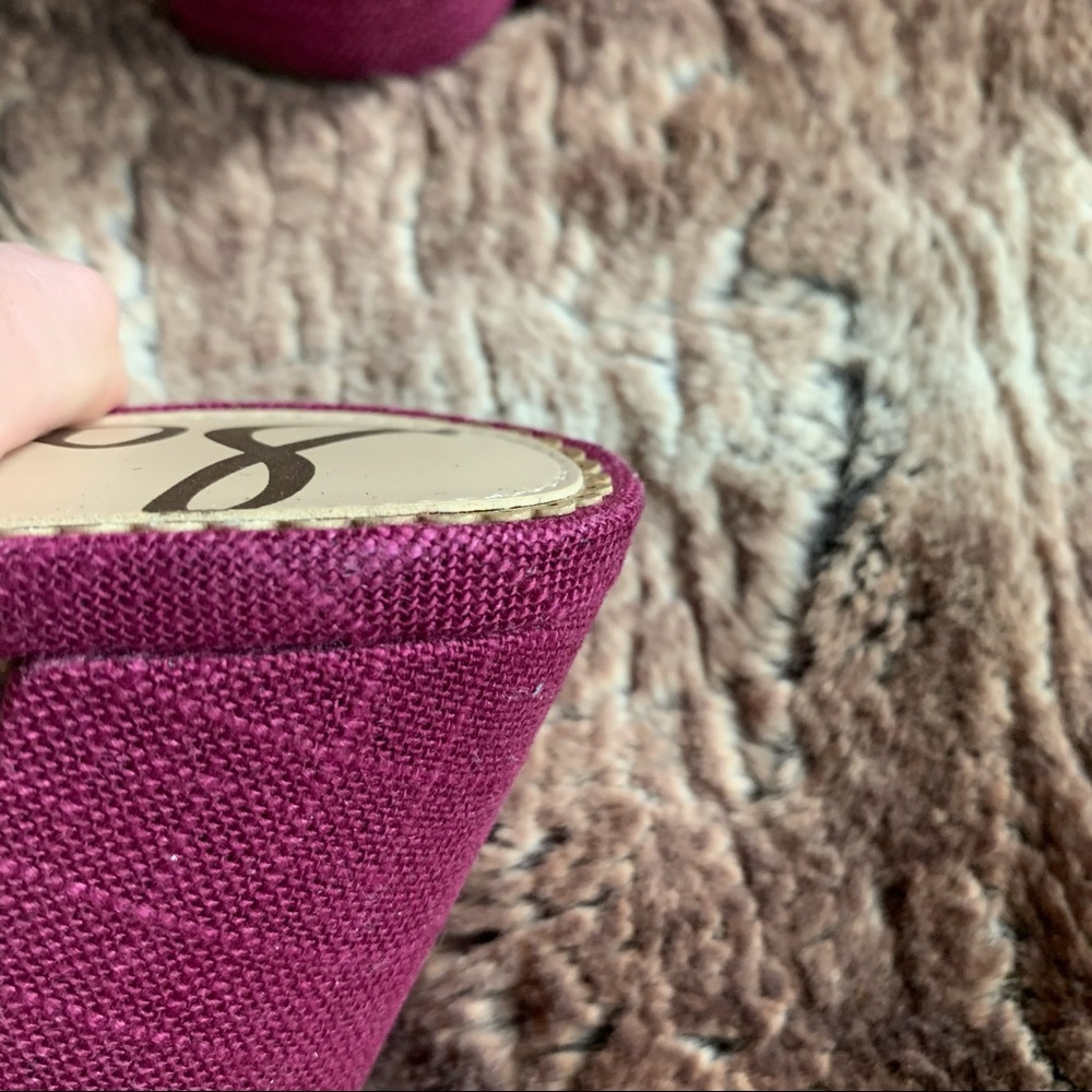 Sam Edelman Fuchsia Knotted Open-Toe Block Heel Sandals - Picture 5 of 8